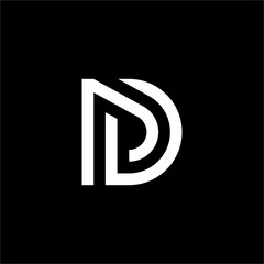 Obraz premium A modern and elegant interlocking DP or PD logo. The sleek, stylized letters create a dynamic and professional aesthetic, perfect for a brand focused on innovation and sophistication.