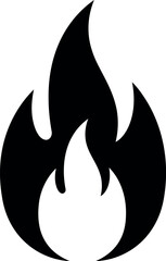 Black fire flame icon