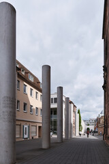  The Karthaeusergasse is known as the Way of Human Rights, with its 9-meter-high concrete pillars