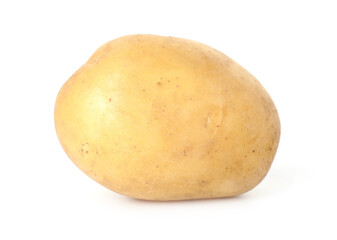 One fresh raw potato isolated on white