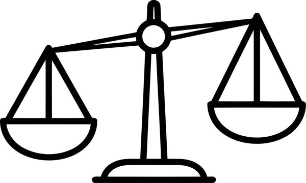 Justice scales icon balance law fairness equality symbol