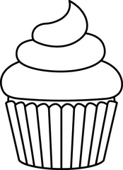 Cupcake outline icon simple dessert vector art