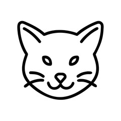 Obraz premium Simple cat face line icon. Minimalist vector illustration of a feline head symbol.