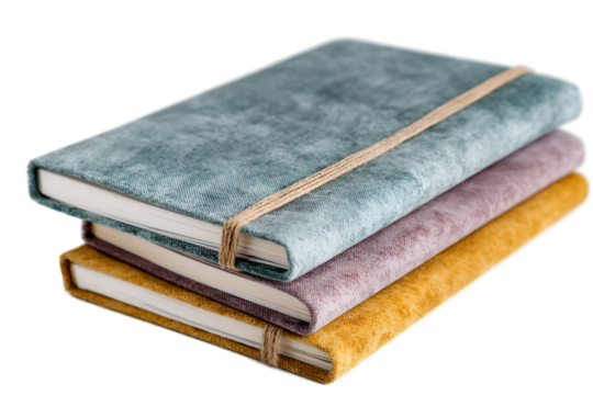 Three books stacked on top of each other with a yellow book on the bottom