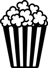 Black and white popcorn bucket illustration