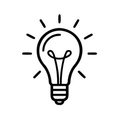Iconic Light Bulb Shining Brightly Symbolizing Innovation and Idea Generation