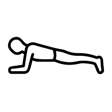 A line art icon of a person doing a plank exercise. A vector for fitness and workout sv (121).ai