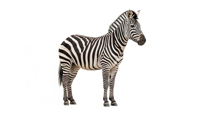 zebra on white background