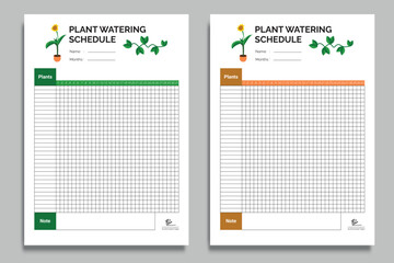 Printable Plant Watering Schedule Template – Gardening Tracker Chart