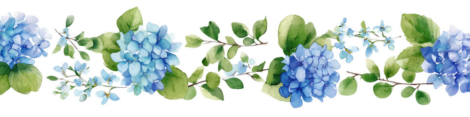 Watercolor Hydrangea Garland