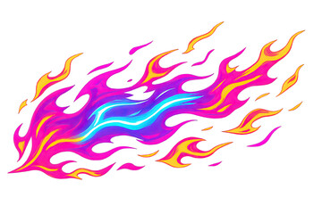 A fantastic, colorful flame on transparent background