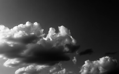 Dramatic Black and White Cumulus Clouds Keywords: black and white, clouds, sky, dramatic, nature