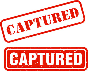 Captured Grunge Rubber Stamp Icon for Arrest, Caught, or Seized Concepts