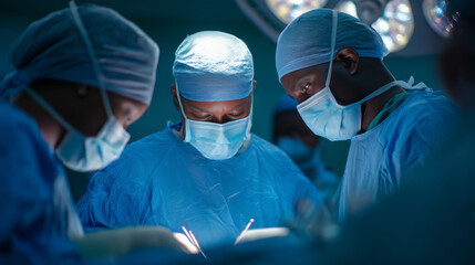 Medical Team Performing Surgery in Operating Room with Precision. Ai gen.
