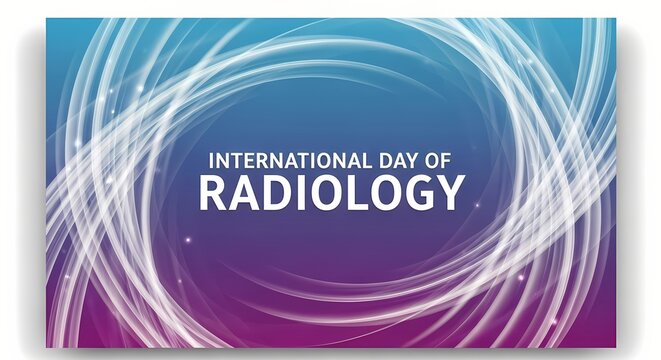 Celebrating international day of radiology with abstract light swirls for event poster design - Powered by Adobe