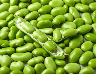 Fresh green beans close-up