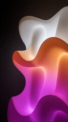 Abstract design with smooth flowing shapes in vibrant colors.
