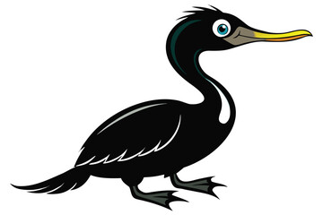 vector illustration of a black duck