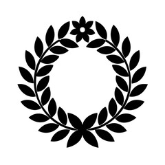 Elegant Black Laurel Wreath with Floral Accents for Decorative and Symbolic Use