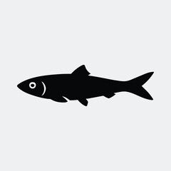 Silhouette herring fish swimming in ocean vector illustration