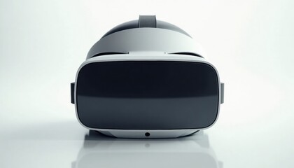 Virtual reality headset on soft light background  