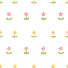 Floral Pattern with Pink and Yellow Flowers