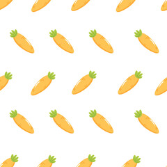 Seamless Pattern of Carrots on Black Background