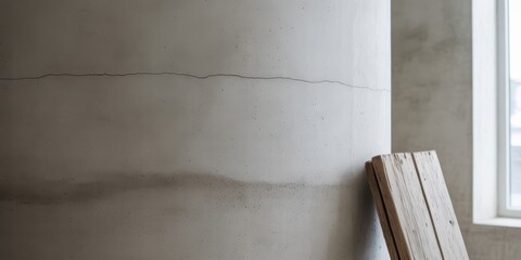 Raw Concrete Cracked Surface Minimalist Interior Texture