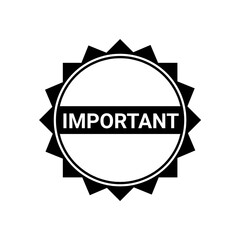 Obraz premium Important Stamp Black and White Icon Vector