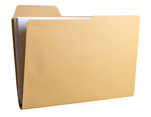 Classic Manilla File Folder, Side View, Isolated on Transparent Background