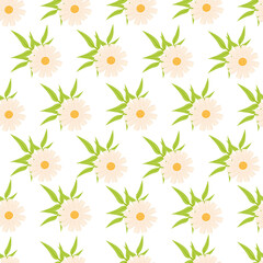 Floral Seamless Pattern on Black Background