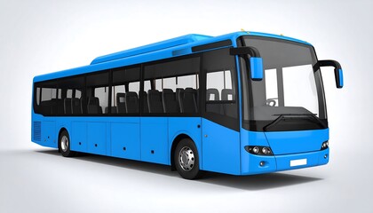3D rendering of a blue city bus