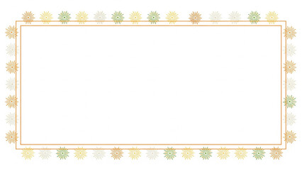 A square frame with a border of leaves and flowers