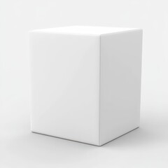 Naklejka premium Blank white cube object on a plain background.