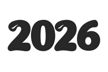 Bold black 2026 numbers boldly announce upcoming year, perfect for modern celebrations and forward-thinking designs.