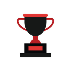 A classic trophy cup with thick base vector art illustration