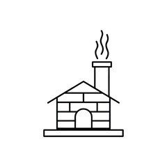Chimney line art vector illustration