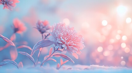 Fototapeta premium Stunning pink petals blend with vibrant blue tones high resolution picture