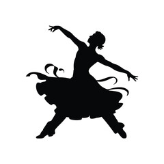 Silhouette of a ballerina in a dramatic pose © Hasan