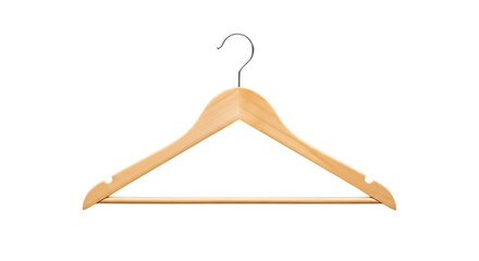 Wooden clothing hanger isolated on Transparent Background perfect for fashion and retail concepts