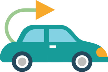 Vector illustration of a electric car