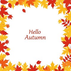Autumn leaves border design.