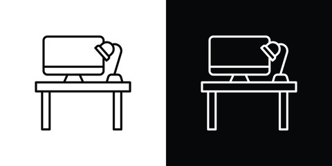 Workspace icon line symbol concept, vector illustration