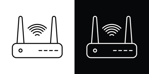 Wifi modem icon line symbol concept, vector illustration