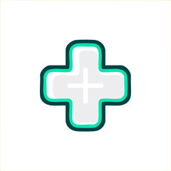Obraz premium Medical cross vector icon healthcare, hospital, first aid symbol