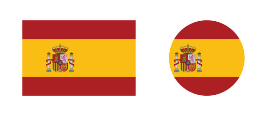 Obraz premium Highly Detailed Flag Of Spain Official Vector Illustration