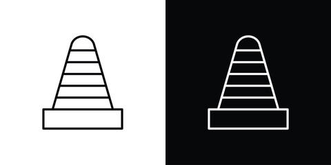 Road cone icon line symbol concept, vector illustration