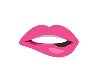 red lips isolated on white