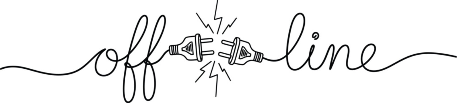 Offline mode vector illustration unplugged connection disconnect sign