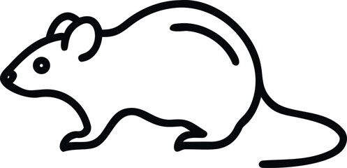 Outline Mouse Animal Isolated On A Clean White Background Art